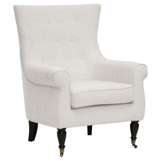 Baxton Studio Osmaston Linen Modern Accent Chair   Accent Chairs
