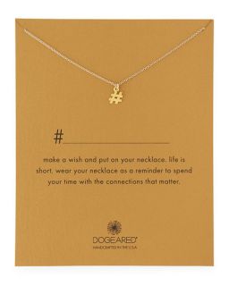 Dogeared Hashtag Gold Dipped Pendant Necklace