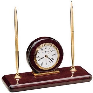Howard Miller Rosewood Desktop Clock Set   Office Desk Accessories