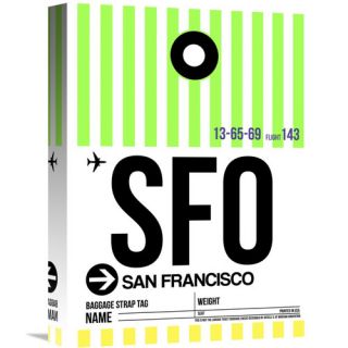 SFO San Francisco Luggage Tag 3 Painting Print on Wrapped Canvas by