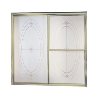 Deluxe 56.25 x 59.38 Sliding Bath Door with Ellipse Glass