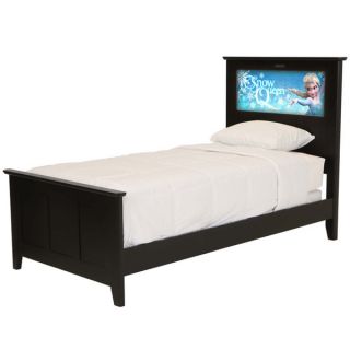 LightHeaded Beds Satin Black Shaker Twin Bed with Changeable Back lit