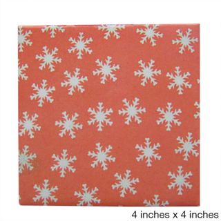 Snowflake Pattern Ceramic Wall Tiles (Pack of 20) (Samples Available