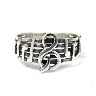 Musical Note Melody .925 Sterling Silver Ring (Thailand)  