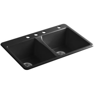 Deerfield 33 x 22 x 9 5/8 Top Mount Double Equal Kitchen Sink by