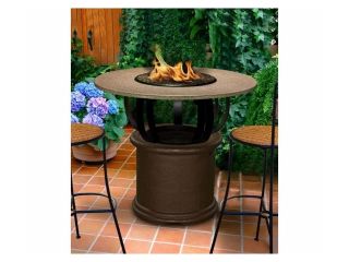 California Outdoor Concepts 2030 CB PG9 PEB 48 Del Mar Bar Height Fire Pit Brown Slate Grey Glass Pebble   48 in.