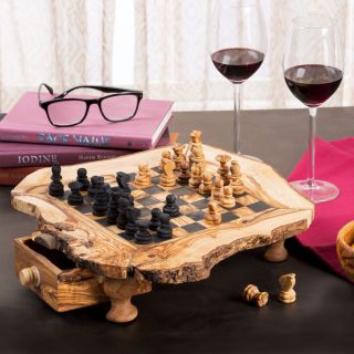Handmade Large Olive Wood Chess Board Set (Tunisia)   17312534