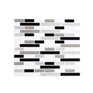 Stick It Tiles 11 in. x 9.25 in. Calm Silver PVC Peel and Stick Decorative Wall Tile (1 Pack) 27035