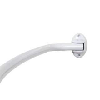 Glacier Bay 63 in. Adjustable Permanent Mount Curved Shower Rod in White 35605WWHD