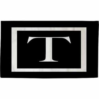 Thumbprintz Classic Block Monogram Rug, Black