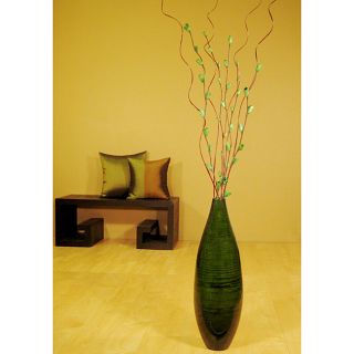 Green Bamboo Floor Vase with Apple Green Florets   Shopping