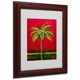 Victor Giton Tropical Palm II White Matte, Wood Framed Wall Art