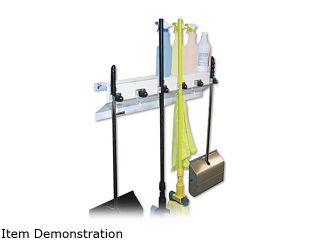 Ex Cell 333 6WHT2 The Clincher Mop & Broom Holder, 34"w x 5.5"d x 7.5"h, White Gloss, Each