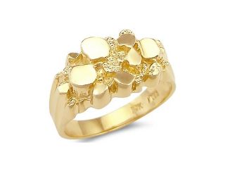 14k Solid Yellow Gold Ladies Mens Classic Nugget Ring