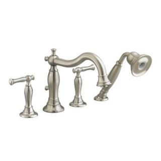 American Standard Quentin 2 Handle Deck Mount Roman Tub Faucet with Handshower in Satin Nickel 7440.901.295