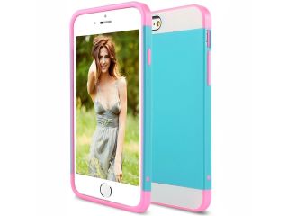 ULAK 4.7 Inches Slim Protect Case Colorful Hybrid TPU PC 2 in 1 Rubber Hard Cover for iPhone 6   Light Blue