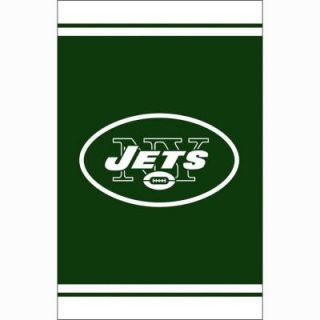 Fan Essentials 1 ft. x 1 1/2 ft. New York Jets 2 Sided Fiber Optic Garden Flag with 3 2/3 ft. Metal Flagpole P127178R