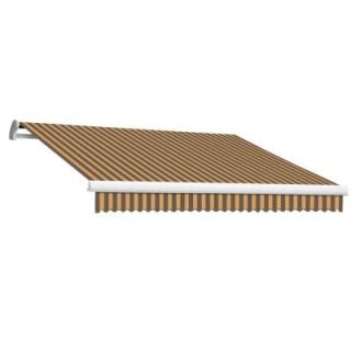Beauty Mark 8 ft. MAUI EX Model Right Motor Retractable Awning (84 in. Projection) in Brown and Tan Stripe MTR8 EX BRNT