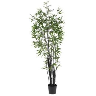 Nearly Natural 6.5 ft. Black Bamboo 2 Trunk Silk Tree 5164