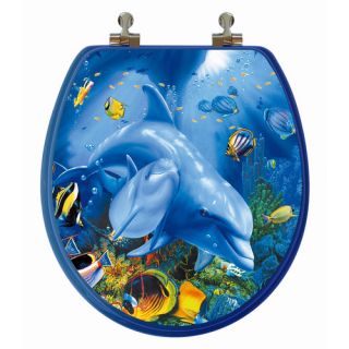 Topseat 3D Ocean Series Dolphin Mother and Calf Round Toilet Seat