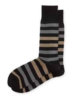 Paul Smith Two Tone Stripe Socks, Black