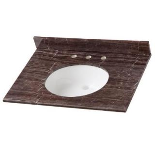 Home Decorators Collection 31 in. Stone Effects Vanity Top in Coffee with White Basin SEB3122COM CF
