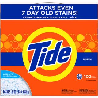 Tide HE Turbo Powder Laundry Detergent, Original Scent, 102 Loads, 143 oz