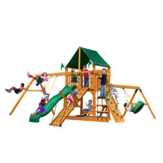 Gorilla Playsets Frontier with Amber Posts and Canopy Cedar Swing Set