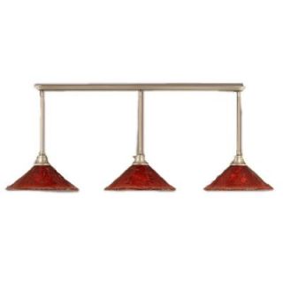 Filament Design Concord 3 Light Brushed Nickel Pendant with Raspberry Crystal Glass CLI TL5005953