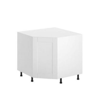 Fabritec 36x34.5x36 in. Dublin Diagonal Corner Base Cabinet with Lazy Susan in White Melamine and Door in White BCD3636.W.DUBLI