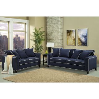 Furniture of America Alton Contemporary Chenille Sofa & Loveseat Set