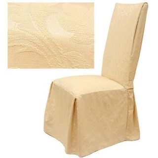 Easy Fit Damask Dining Chair Slipcover (Set of 4)