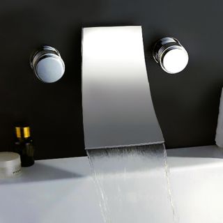 Kokols Wall Mount LED Waterfall Tub Faucet and Hand Shower