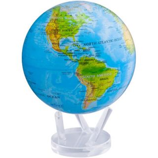 Blue Oceans Relief Map Globe with Crystal Base