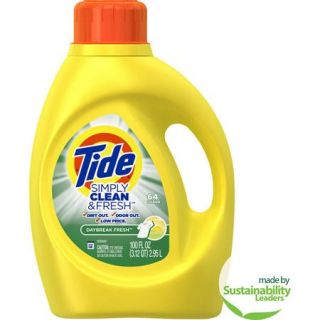 Tide Simply Clean & Fresh HE Liquid Laundry Detergent, Daybreak Fresh Scent, 64 loads, 100 oz