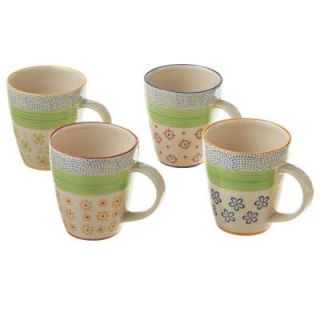 Filament Design Sundry Hand Painted 4 Piece Stoneware Multi Colored Mugs (Set of 4) DISCONTINUED 105605
