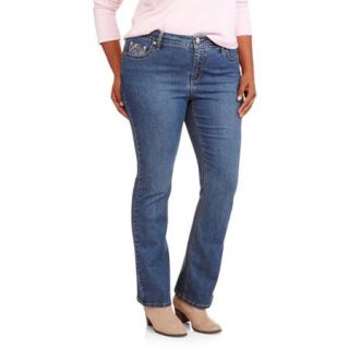 Faded Glory Women's Plus Size Slim Boot cut Embellished Jeans