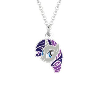 Fine Silvertone Rarity Face My Little Pony Pendant Necklace