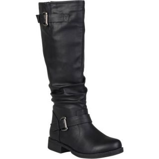 Brinley Co. Womens Slouchy Buckle Detail Boots