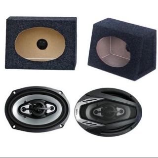 2) BOSS NX694 6x9" 800W Car Audio Speakers + 2) 6x9" Speaker Box Enclosures