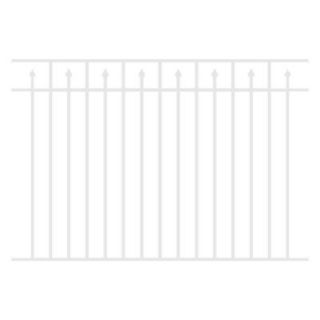 Allure Aluminum 4.5 ft. H x 6 ft. W Aluminum White Unassembled Provincial 3 Rail Fence Section (4 Pack) 543DWH4