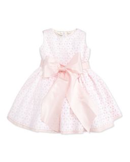 Helena Taffeta Eyelet Cupcake Dress, White/Pink, 2T 3T