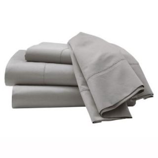 Home Decorators Collection Hemstitched Grant Gray Queen Sheet Set 0854620270