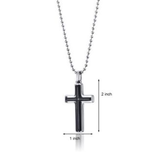 Oravo Keep the Faith Black Ceramic Stainless Steel Modern Cross