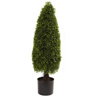 Nearly Natural 3 ft. UV Resistant Indoor/Outdoor Boxwood Tower Topiary 5412