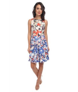 Donna Morgan Sleeveless Twill Floral Fit and Flare Dress