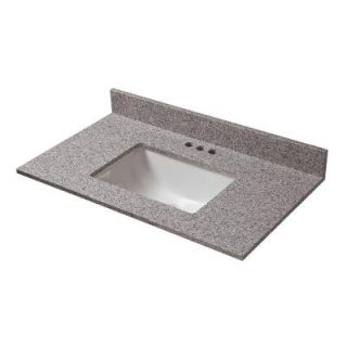 Home Decorators Collection 25 in. W x 22 in. D Granite Vanity Top in Napoli with White Single Trough Basin 24603