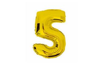 40’’ Gold/Silver Foil Letter Number FIVE NO.5 Wedding Party Birthday Activities Decoration Balloons Gold