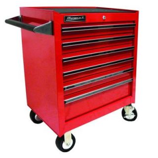Homak Professional 27 in. 6 Drawer Rolling Cabinet, Red RD04062601