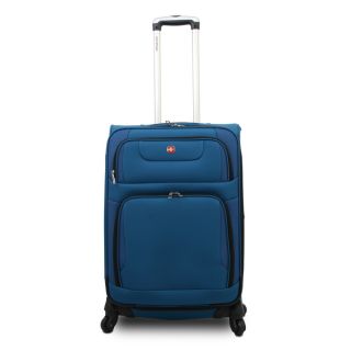 SwissGear Blue 24 inch Lightweight Expandable Spinner Upright Suitcase